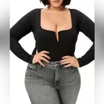 Good American  Black U-Ring Long Sleeve Bodysuit Photo 1