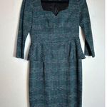 Nanette Lepore  Blue Tweed Business Casual Suit Dress Size 6 Photo 0