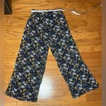 Max Studio Max- Black with floral‎ detailing Boho stretchy trousers leggings Size 10 Photo 1
