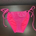 Good American  String Bikini Bottom Pink Sparkles Adjustable Cheeky Size 3 Large Photo 0