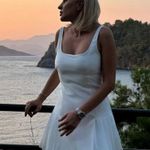 ZARA  pleated tennis inspired mini dress fitted ivory casual summer vacation  Photo 0