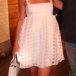 Amanda Uprichard  White Checkered Dress Photo 5