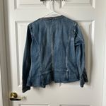 Coldwater Creek  Women’s Denim Embroidered Boho Jacket Hook Closure Size 8P Photo 2