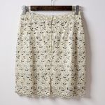Cache  Vintage Y2K Cream‎ Beaded Lace Skirt Medium Scallop Hem Photo 4