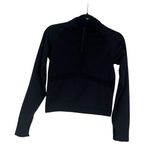 PINK - Victoria's Secret Victoria’s Secret PINK Active Long Sleeve Black Cropped Quarter Zip Size M/L Photo 0