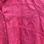 EUC John Mark Linen Ruched Sleeve Button Front Wired Collar Top Deep Rose 3X Photo 5