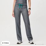 FIGS  High Waisted Livingston Straight Leg Scrub Pants Size Medium Graphite Photo 11