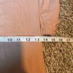 Altar'd State  Ribbed T‎ Shirt Womens Medium Peach Short Sleeve Lettuce Edge Top Photo 2