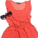 Forever 21 Women's Top Red Peplum Sleeveless Blouse Ruffle polka dots S Photo 0