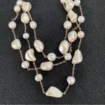 Handmade Natural Freshwater Pearl Necklace, Pearl three Strand Necklace Photo 1