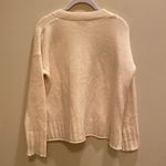 Madewell Cream Merino Wool Boxy L/S Gold Star Sweater Size SMALL *Small Flaw Photo 6