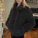 up west cozy fleece sherpa jacket Black Photo 1