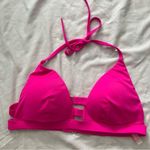 Victoria's Secret Victoria’s Secret Hot Pink Push Up Halter Tie Bikini Top Size Medium Photo 1