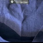 Krisa ‎ Revolve Blue 100 %Linen Sleeveless Mini Raw Hem Dress Lightweight Medium Photo 4