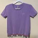 Moschino Underwear Women’s Short Sleeve Purple Crop T-shirt Size XS Photo 0