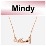 Sterling Silver “MINDY” rose gold  name necklace Photo 1