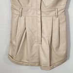 Grey Lab Cream Leather Romper NWT Size Small Cream Faux Leather Short Romper Photo 2