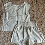 Beige Cotton & Linen Pockets Shorts Set Two Photo 4