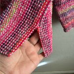 Boho Multicolor Striped Women's Artisanal Rug Hoodie L Pink Size L Photo 6