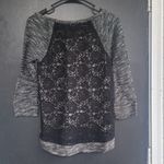 EXPRESS  Heather Gray Black Lace Open Back Expcore Shirt XS Photo 5