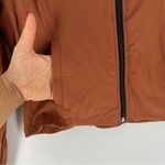 Melt Fit Mesh Cutouts Full Zip Hooded Long Sleeve Cropped Jacket Athleisure Orange Size L Photo 3