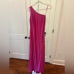 Mac Duggal NWT Sz 8 Candy Pink Jersey One Shoulder Draped Back Gown 26512 Photo 4