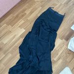 SET michael lo sordo silk navy cut out high slit crop top skirt set Size 2 Photo 10