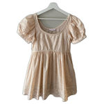 Olivaceous Babydoll Dress Woman's S Beige Puff Sleeves Cottagecore Boho NWT Photo 1