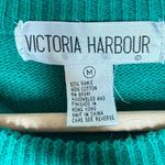 VTG Victoria Harbour Green Beaded Tassel Holiday Sweater Womens M Christmas Glam Size M Photo 9