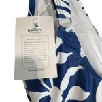 B2PRITY Navy White Tropical Floral Ruched One Piece Swimsuit Women's Small Blue Photo 6