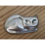 925 Sterling Silver Vintage Mexico Cat Pin Brooch Sleeping Laying Kitty 1.5" Photo 5