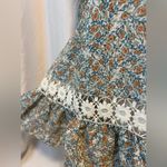 Cupcakes & Cashmere Ivory Floral Ballon Sleeve Ruffle Dress | NWT 6 Blue Photo 6