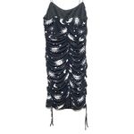 Forever 21  Celestial Sun Moon Black Cami Ruched Mini Dress Womens M NWT Lined Photo 5