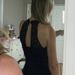 Black halter neck lace long dress formal Size XS Photo 3