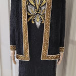 Laurence Kazar  Vintage  Beaded Embroidered Dress Size L And Jacket M Photo 0