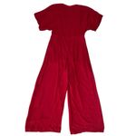 Reformation Women’s Swiss Red Short Sleeve V-Neck Wide Leg Jumpsuit Size 10 Photo 5