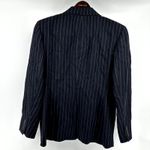 Ralph Lauren Vintage  Blue Label Striped Blazer Notch Lapel Pocket Wool Navy 12 Photo 4
