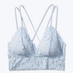 PINK - Victoria's Secret VS PINK Smocked Crochet Triangle Bralette Crop Pale Blue size XL Photo 0