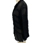 Cleobella  Autumn Sheer Blouse Black Button Down Size Small‎ Photo 6