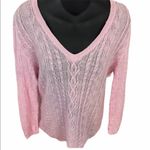 Ralph Lauren Light Pink Linen Cable Knit Sweater Size Large Photo 2