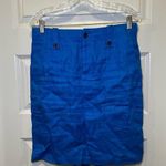 J.Crew Blue Linen Cargo Pencil Skirt size 6 Photo 0