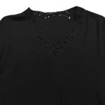 KOBI HALPERAN Elegant Black Lace VNECK Crochet Boho Trim Women's Top Size M Size M Photo 3