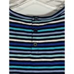 Talbots  Women's Top Short Sleeve Button Back Cotton Blend Blue Striped Small Photo 4
