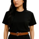 EXPRESS Classic Leather Belt Brown Size L Minimalist Countryside Chic Preppy Photo 0