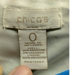 Chico's Size Small (0) Blue & White Lined Swirl Abstract Boat Neck Shift Dress Photo 6