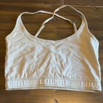 Lounge  Basic Bralet Bralette Tan Nude Cream Logo Band Cris Cross Back Crop Top M Photo 0