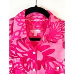 Lilly Pulitzer Womens Shirt Pink Resort Fit Button Up Floral Barbiecore Small Photo 2