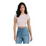 Windsor Small/ XL One Size Lace-Up Sexy Open Back Pink Ribbed Knit short sleeve Crop Top Photo 3