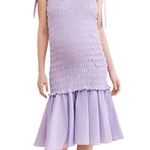 Especia Maternity Lavender Celeste Dress Size XL Smocked Flounce Hem Boho Purple Photo 1