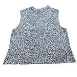 St. John Women’s L Mock Neck Sleeveless Shell Top White Snow Leopard Cheetah Photo 3